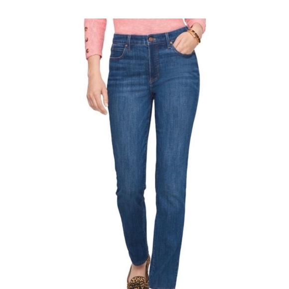 Talbots Flawless High Waisted Straight Leg Blue Jeans Size 8 - Picture 2 of 6